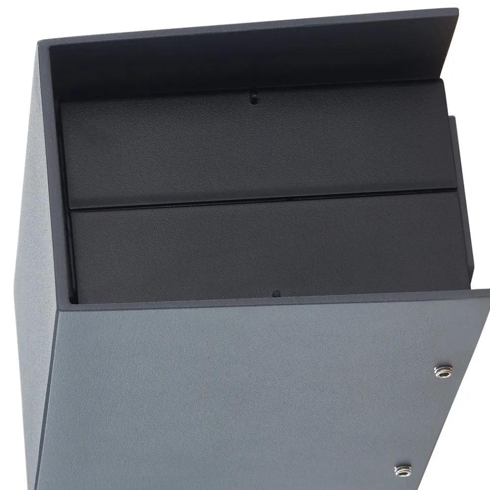 Lucande LED-vegglampe Kimian, høyde 17 cm, antrasitt, IP54 Clearance