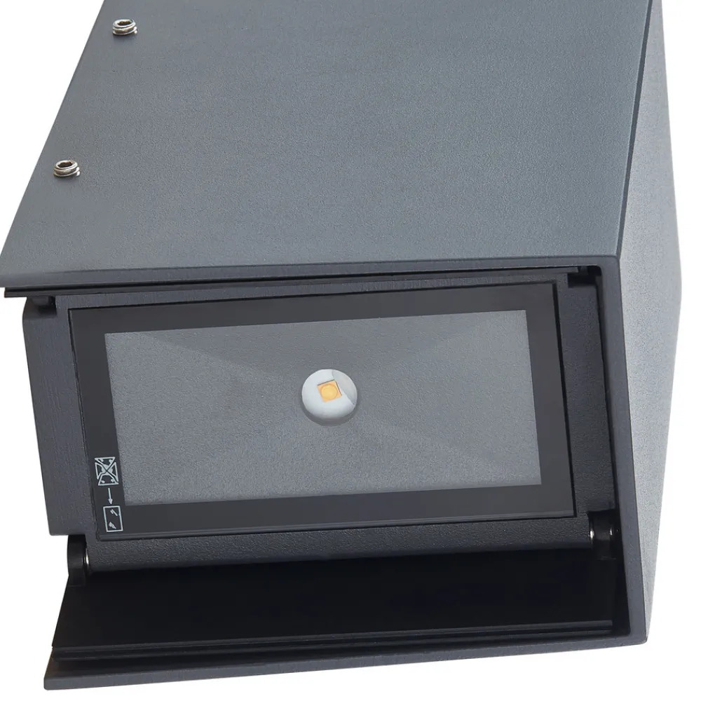 Lucande LED-vegglampe Kimian, høyde 17 cm, antrasitt, IP54 Clearance