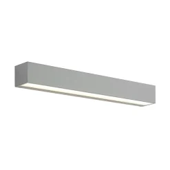Lucande LED-vegglampe Lengo, 50 cm, sølv, 2 lyskilder, IP65| Kommersiell Utebelysning