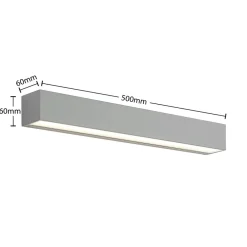 Lucande LED-vegglampe Lengo, 50 cm, sølv, 2 lyskilder, IP65| Kommersiell Utebelysning