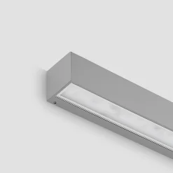 Lucande LED-vegglampe Lengo, 50 cm, sølv, 2 lyskilder, IP65| Kommersiell Utebelysning