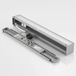 Lucande LED-vegglampe Lengo, 50 cm, sølv, 2 lyskilder, IP65| Kommersiell Utebelysning