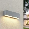Lucande LED-vegglampe Lengo, 25 cm, sølv, 1 lyskilde, IP65| Led-Utendørs