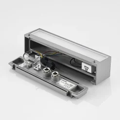 Lucande LED-vegglampe Lengo, 25 cm, sølv, 1 lyskilde, IP65| Led-Utendørs