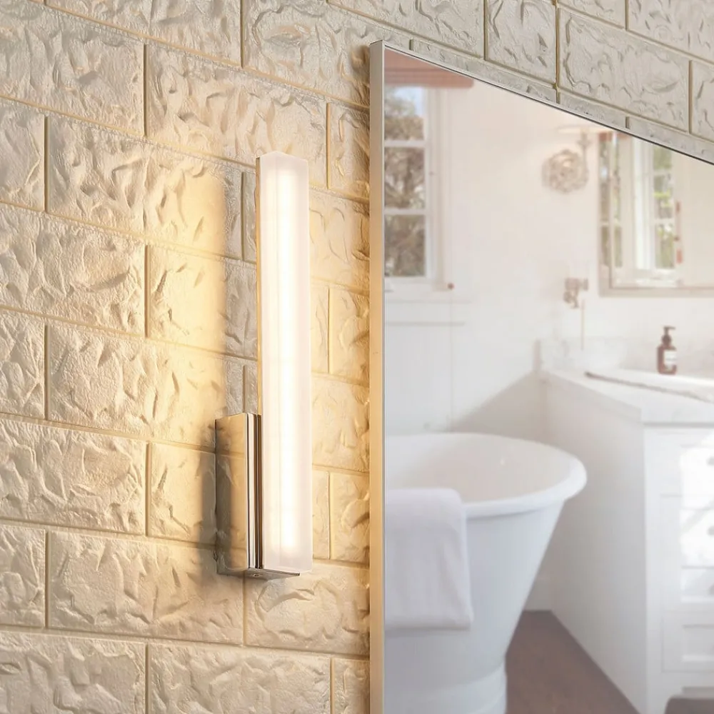 Lucande LED-vegglampe til bad Julie, 32 cm høy, krom, IP44| Led-Innendørs|Vegglamper