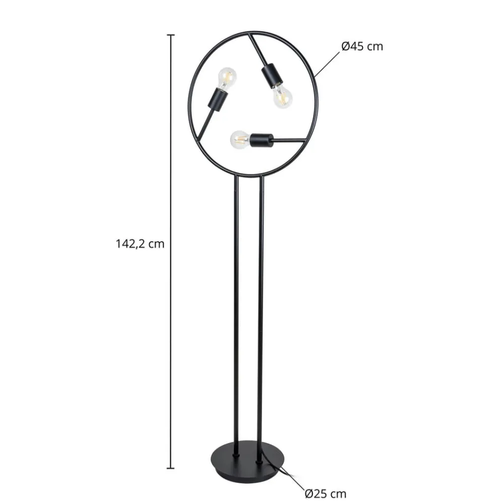 Lucande Linnard gulvlampe av jern, 3 lyskilder| Gulvlamper