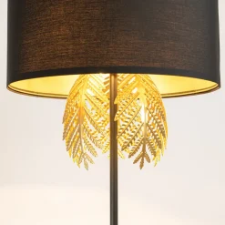 Lucande Malviras gulvlampe i stoff med bladdekorasjon| Gulvlamper