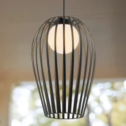 Lucande Marrin utendørs pendellampe, svart, metall, Ø 31 cm| Pendellamper Utendørs|Terrassebelysning