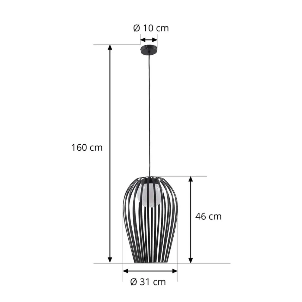 Lucande Marrin utendørs pendellampe, svart, metall, Ø 31 cm| Pendellamper Utendørs|Terrassebelysning
