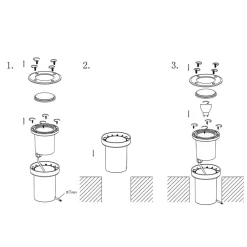 Lucande nedfelt lampe Ava, Ø 12 cm, rund, IP67, GU10| Nedfelt Utebelysning|Utespotter