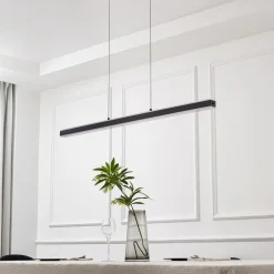 Lucande Pendolo LED-hengelampe, svart, aluminium, 120 cm| Led-Innendørs|Pendellamper