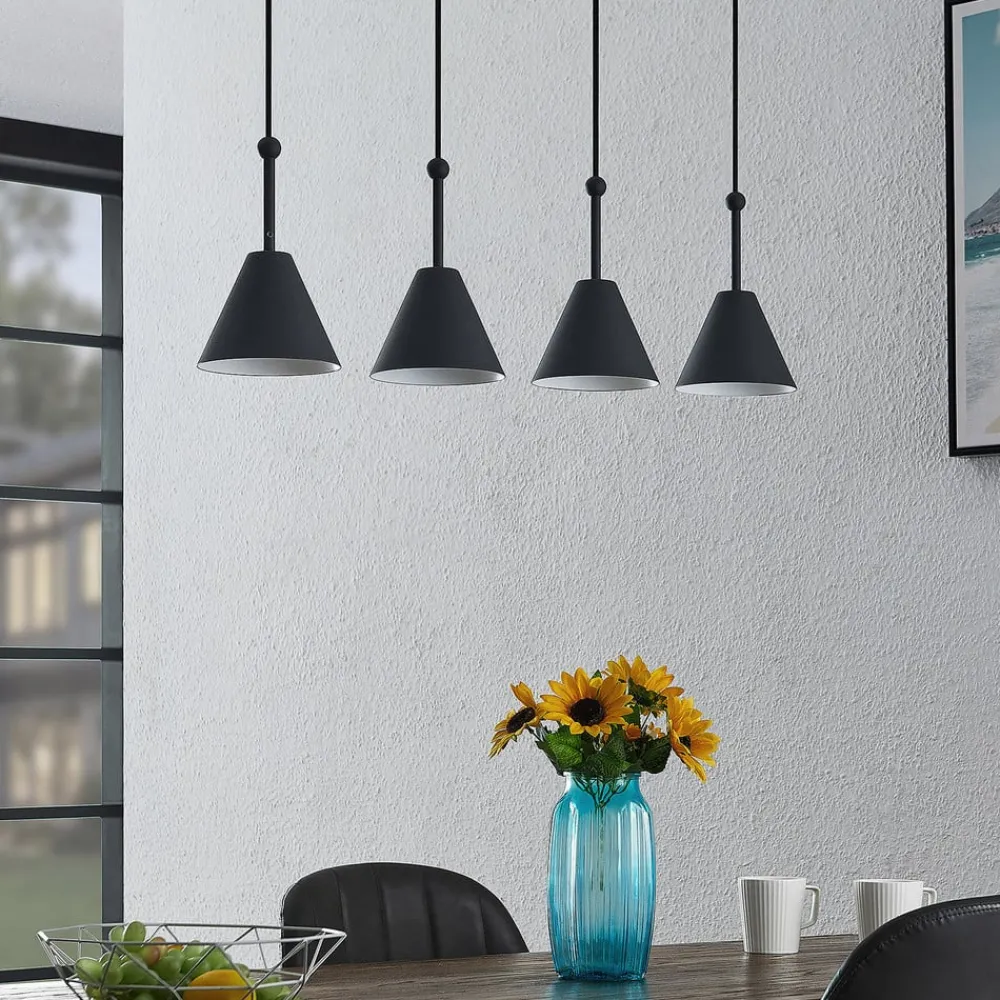 Lucande Phina hengelampe i svart, 4 lyskilder| Pendellamper