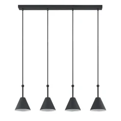 Lucande Phina hengelampe i svart, 4 lyskilder| Pendellamper