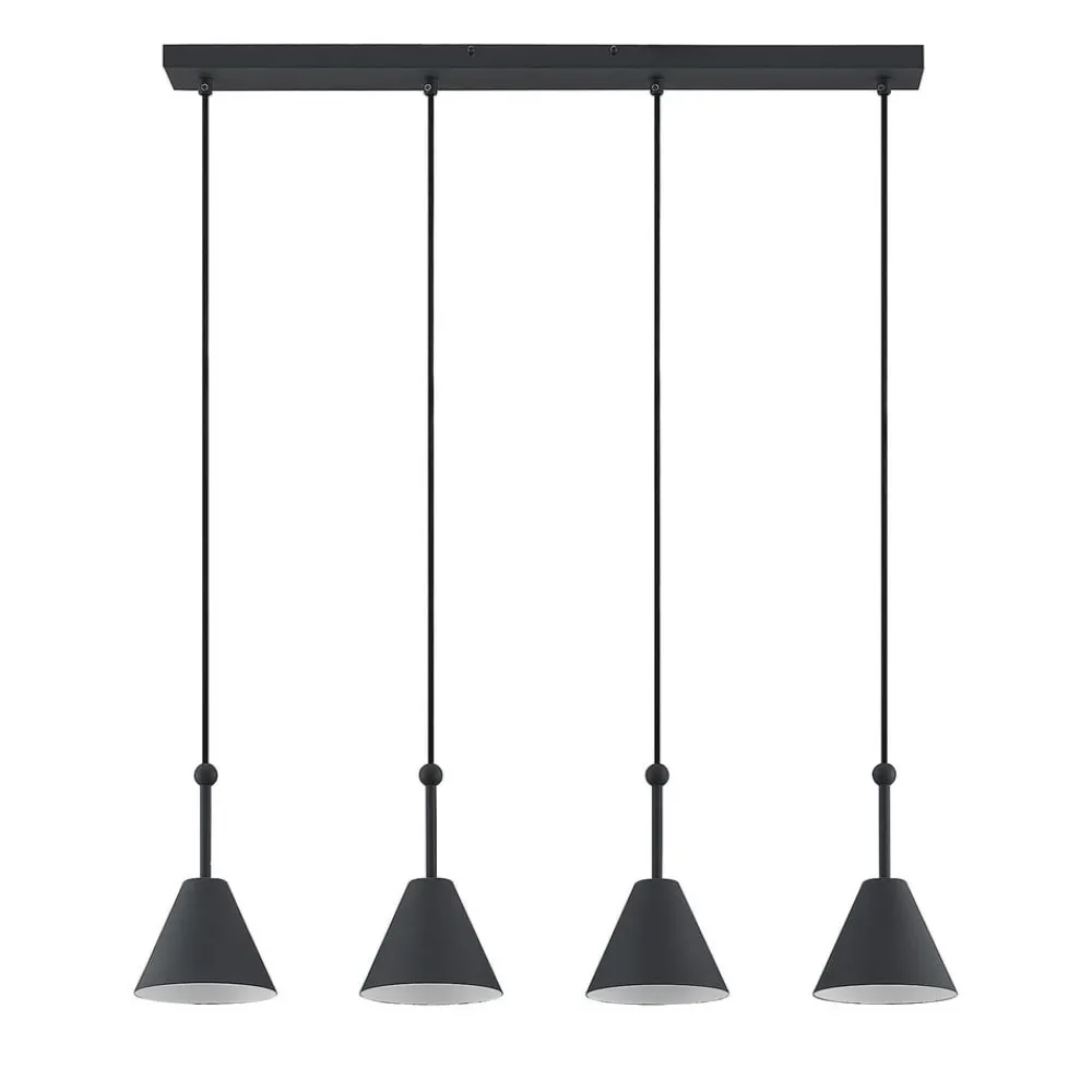 Lucande Phina hengelampe i svart, 4 lyskilder| Pendellamper