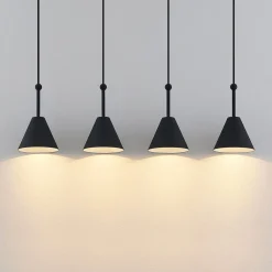 Lucande Phina hengelampe i svart, 4 lyskilder| Pendellamper