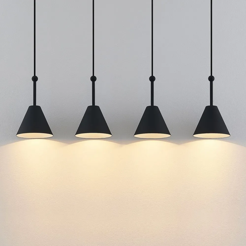 Lucande Phina hengelampe i svart, 4 lyskilder| Pendellamper