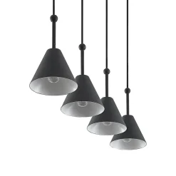 Lucande Phina hengelampe i svart, 4 lyskilder| Pendellamper