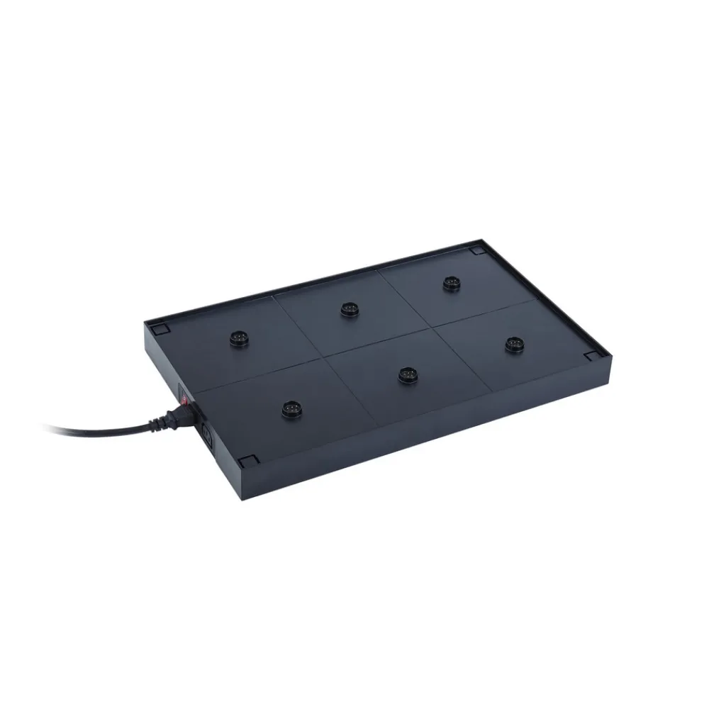 Lucande Quill ladestasjon, svart, polykarbonat, 6 lys