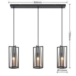 Lucande Rufina pendellampe, 3 lyskilder, langstrakt| Pendellamper