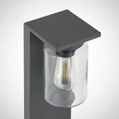 Lucande Semka veilampe, 65 cm, antrasitt, glass, aluminium| Terrassebelysning|Gatebelysning, Pullert Belysning