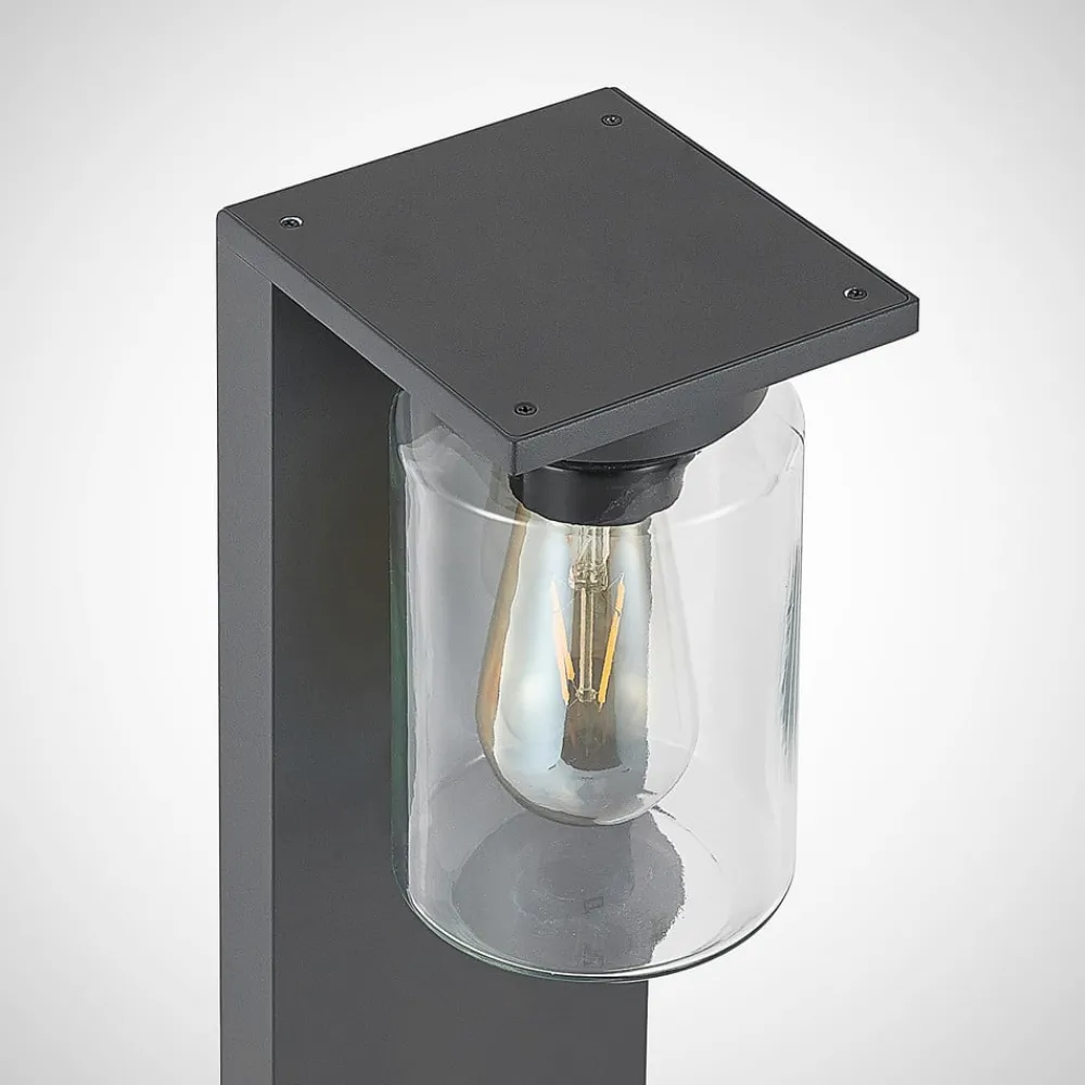 Lucande Semka veilampe, 65 cm, antrasitt, glass, aluminium| Terrassebelysning|Gatebelysning, Pullert Belysning