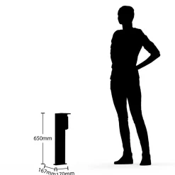 Lucande Semka veilampe, 65 cm, antrasitt, glass, aluminium| Terrassebelysning|Gatebelysning, Pullert Belysning