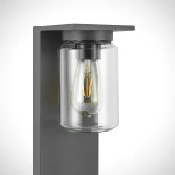 Lucande Semka veilampe, 65 cm, antrasitt, glass, aluminium| Terrassebelysning|Gatebelysning, Pullert Belysning