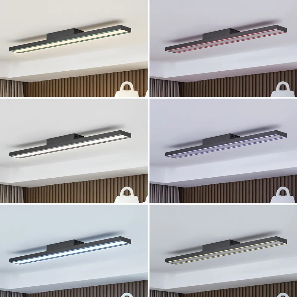 Lucande Smart LED taklampe Leicy svart 10 cm RGB CCT