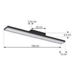 Lucande Smart LED taklampe Leicy svart 10 cm RGB CCT