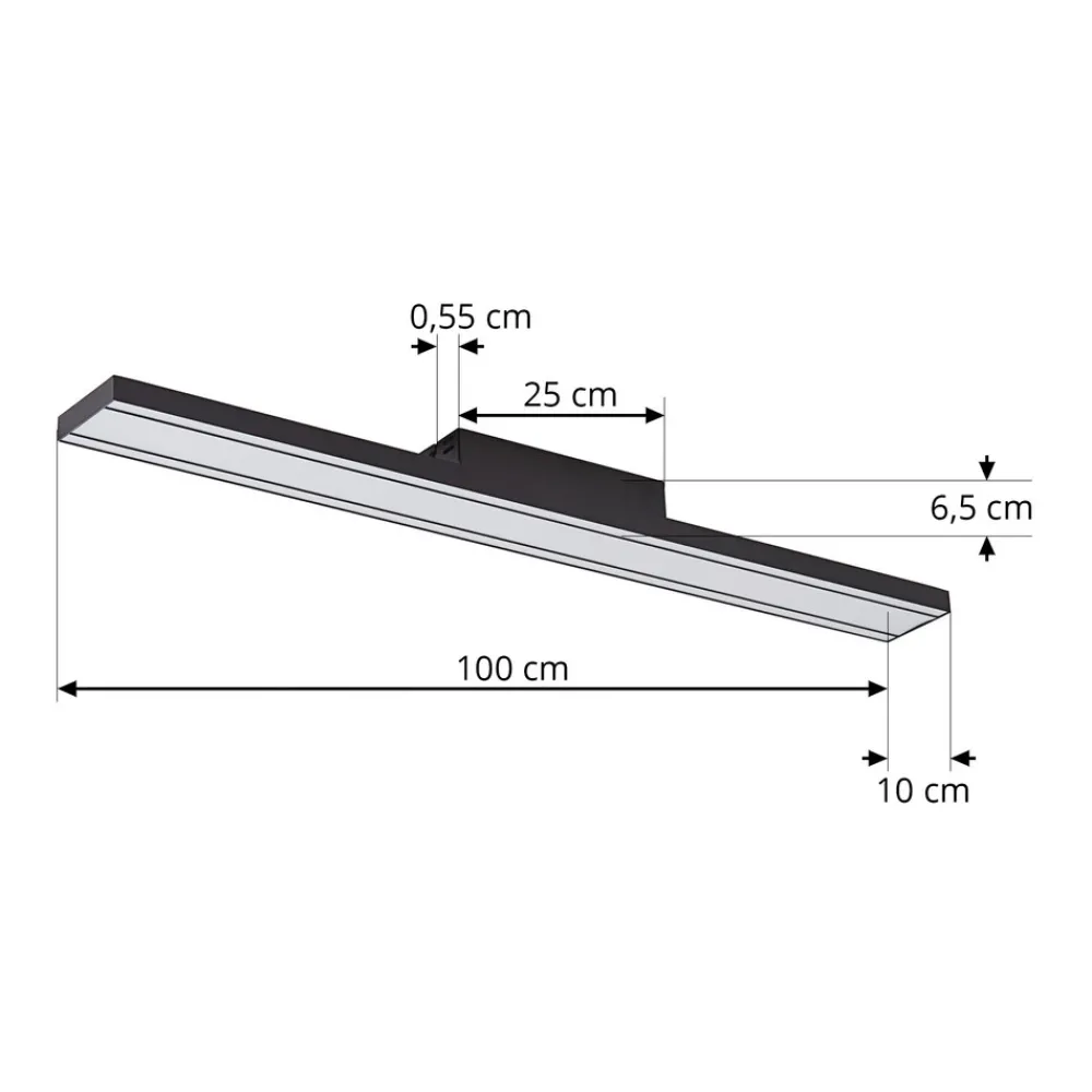 Lucande Smart LED taklampe Leicy svart 10 cm RGB CCT