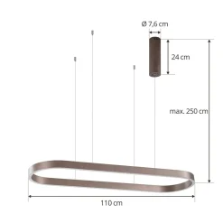 Lucande Smart LED-hengelampe Melinay, kaffe, CCT, Tuya Outlet