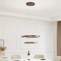 Lucande Smart LED-pendel Yonam, kaffe, 2-lys, Tuya Best