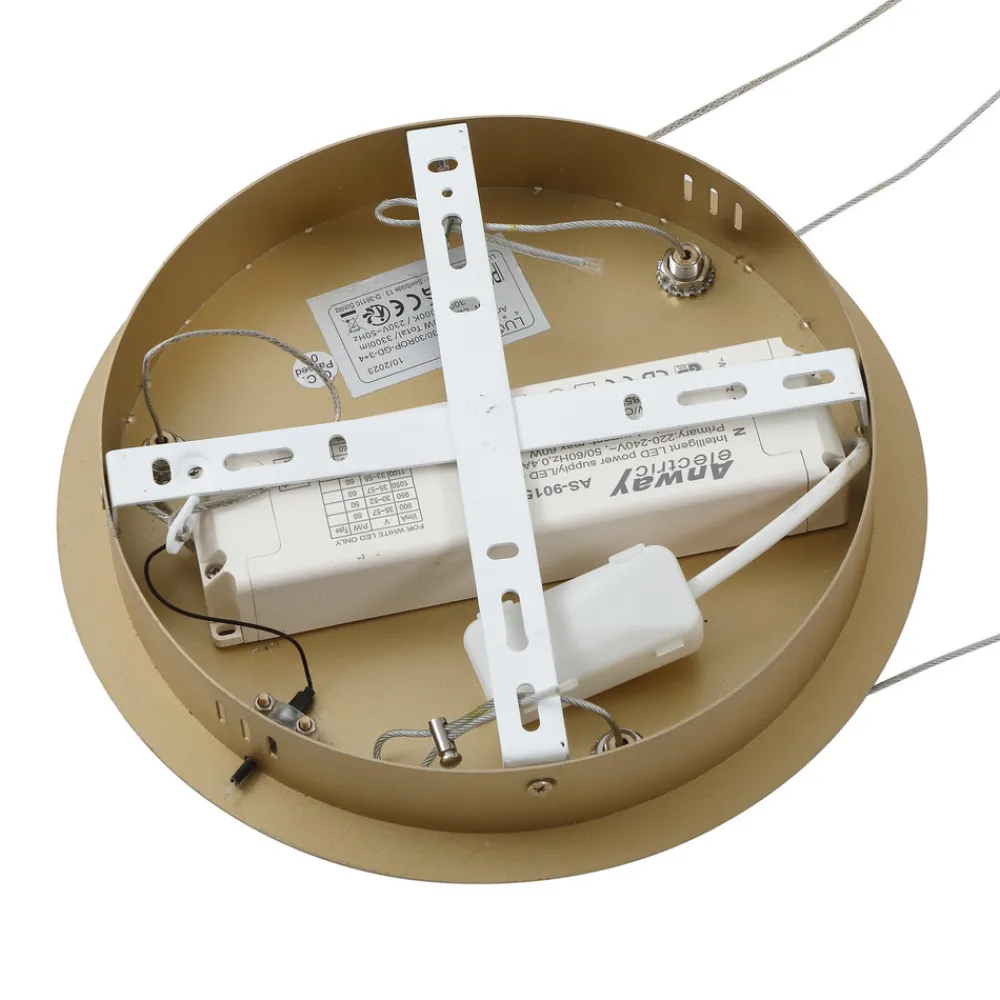 Lucande Smart LED-pendellampe Yonam, gull, 1-lys, Tuya Outlet