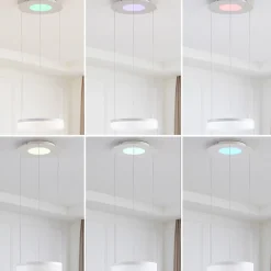 Lucande Smart LED-pendellampe Squillo hvit Tuya RGBW CCT| Smarthus Belysning