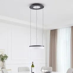 Lucande Smart LED-pendellampe Squillo svart Tuya RGBW CCT| Smarthus Belysning