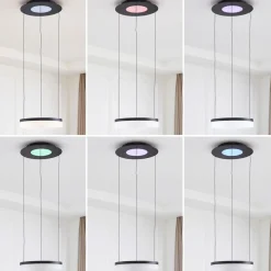 Lucande Smart LED-pendellampe Squillo svart Tuya RGBW CCT| Smarthus Belysning