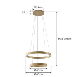 Lucande Smart LED-pendellampe Yonam, gull, 2-lys, Tuya Discount