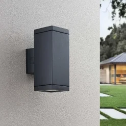 Lucande Stani utendørs vegglampe, E27, 2 lyskilder New