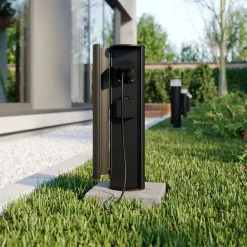 Lucande stikkontaktsøyle Corban, dør, 2 stikkontakter, IP44| Tilbehør|Strømsøyler