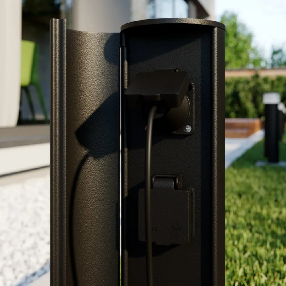 Lucande stikkontaktsøyle Corban, dør, 2 stikkontakter, IP44| Tilbehør|Strømsøyler