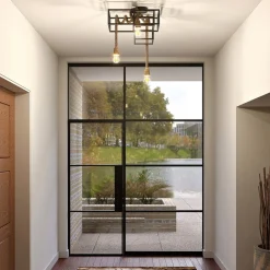 Lucande taklampe Andrik, 44 cm, 3 lyskilder, hampetau, metall| Taklamper