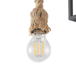 Lucande taklampe Andrik, 44 cm, 3 lyskilder, hampetau, metall| Taklamper