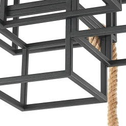 Lucande taklampe Andrik, 44 cm, 3 lyskilder, hampetau, metall| Taklamper