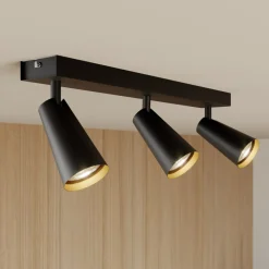 Lucande taklampe Angelina, 3 lyskilder, svart/gull Hot