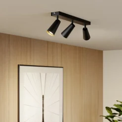 Lucande taklampe Angelina, 3 lyskilder, svart/gull Hot