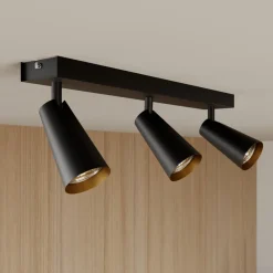 Lucande taklampe Angelina, 3 lyskilder, svart/gull Hot