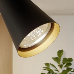 Lucande taklampe Angelina, 3 lyskilder, svart/gull Hot