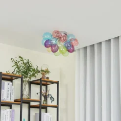 Lucande taklampe Diborah, fargerik, glass, Ø 50 cm, G9 New