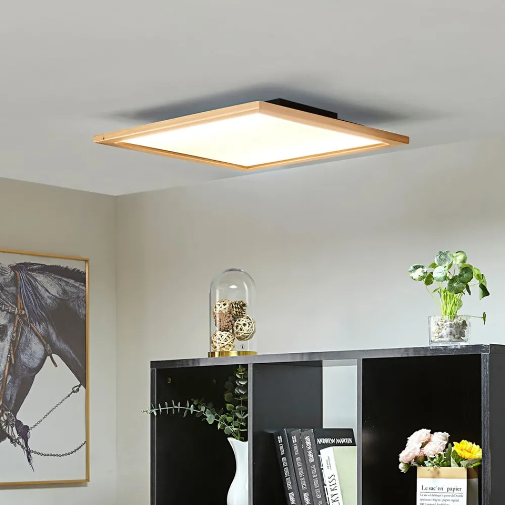 Lucande taklampe Joren, 52 cm, tre, CCT, fjernkontroll| Butikkbelysning|Design- Og Hotellbelysning