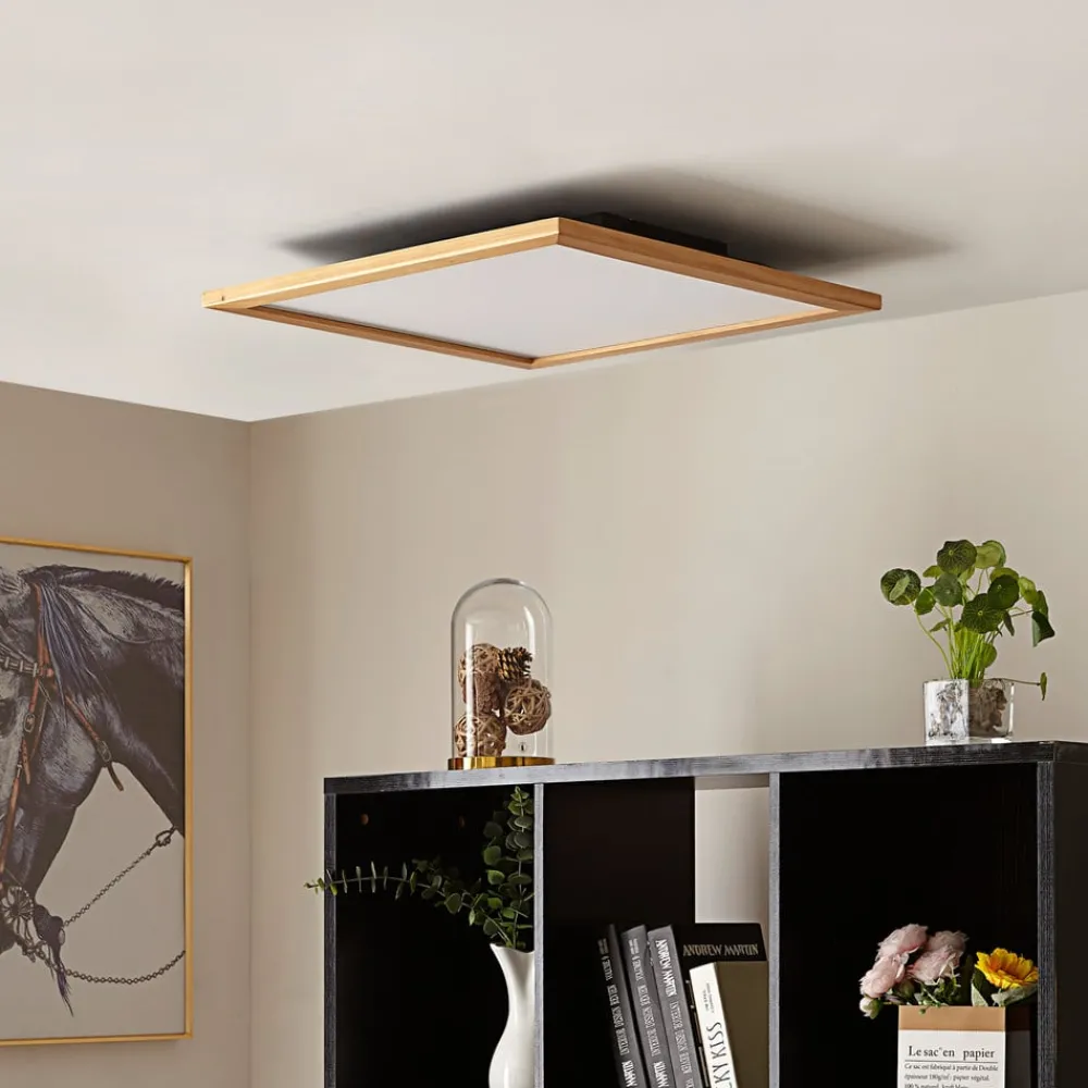 Lucande taklampe Joren, 52 cm, tre, CCT, fjernkontroll| Butikkbelysning|Design- Og Hotellbelysning